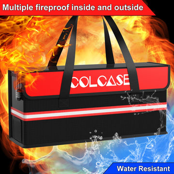 COLCASE Lipo Safe Bag Fireproof Explosionproof Ebike Battery Storage Bag and Lipo Battery Charging Bag with Combination Lock Sil