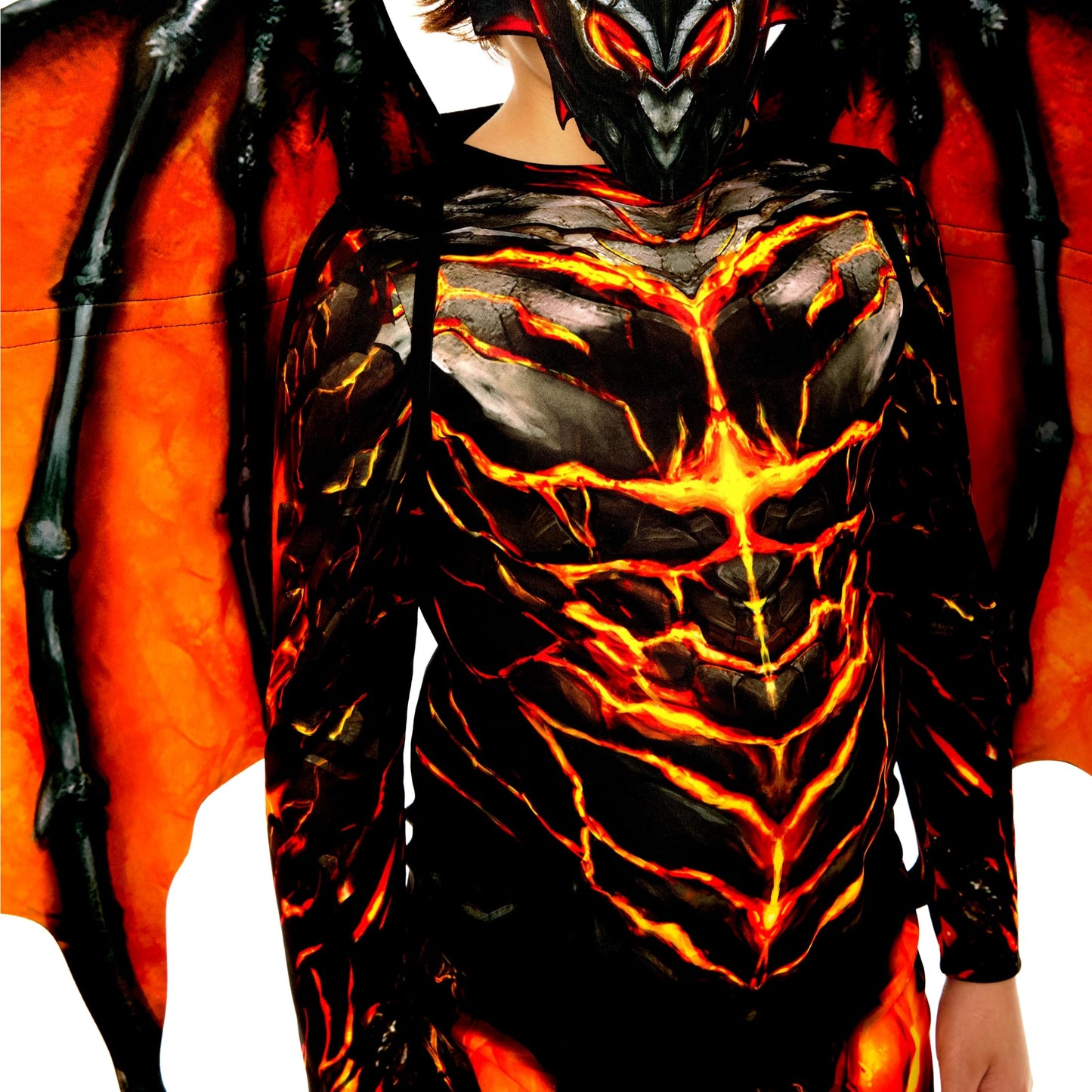 Morph Dragon Jumpsuit Lava Boys Costume M