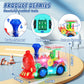 Light Up Train Toys,Fun Electric Transparent Gear Sensory Toy For Kids With Colorful Light Music And Moving Gears,Tummy Time Crawling Baby Toys For Boys Girls