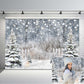 Avezano Winter Photography Backdrop Glitter Snowy Forest Pine Tree Background Snow Christmas Xmas Holiday Party Decor Banner Por