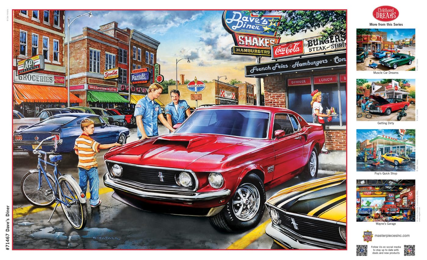 Masterpieces 1000 Piece Jigsaw Puzzle For Adults, Family, Or Youth - Dave'S Diner - 19.25'X26.75'