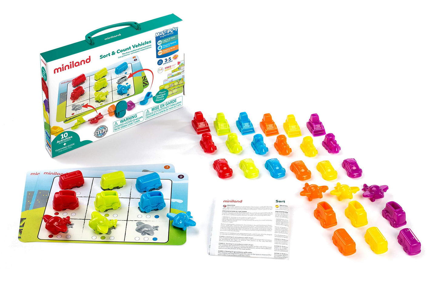 Miniland 45340 Sort & Count Vehicles Mathematical Game