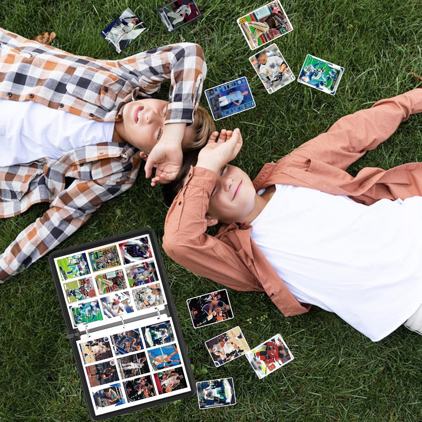 HESPLUS Football Card Binder with Sleeves  900 Pockets Trading Card Holder  Sports Cards Storage Organizer for Football Basketball Baseball or Gaming Trading Cards with 50 Removable Sleeves