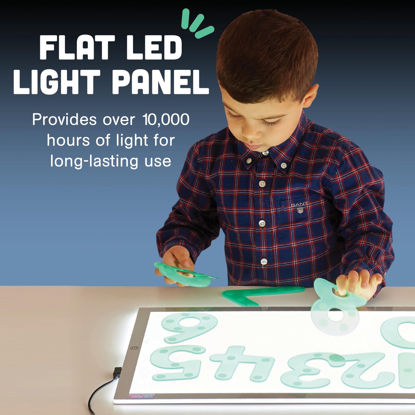 Constructive Playthings Ultra Bright LED Light Panel, Interactive LED Light for Art Supplies, Sensory Classroom Tools, Set of 1,