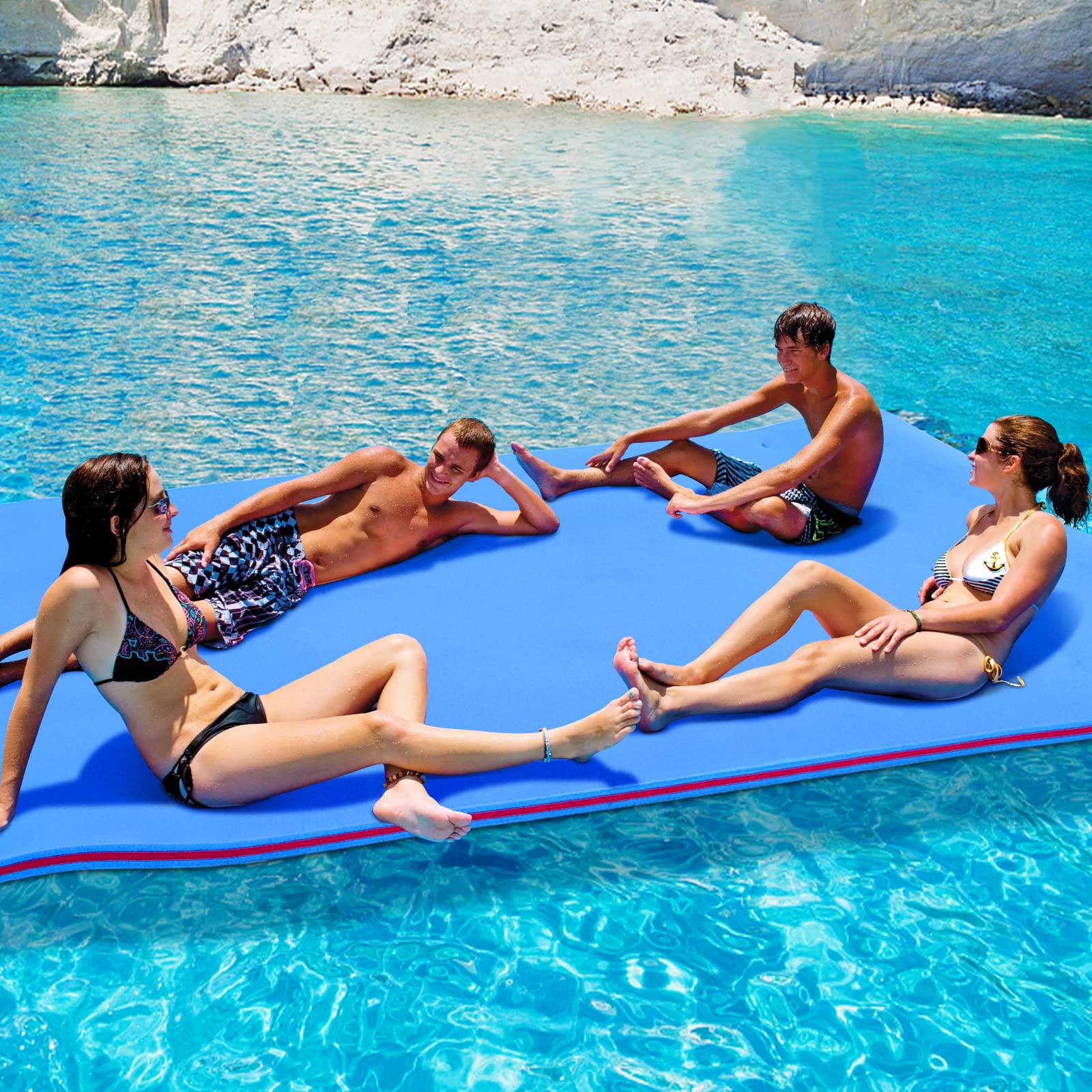 MarKnig 12 Floating Water Mat, Foam Water Floating Pad, Tear-Resistant XPE Foam, Lily Pad for Water Recreation Pool, Beach, Oce