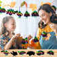 AUGSUN 96Pcs Thanksgiving Fall Crafts, Magic Rainbow Scratch Paper Art Cute Turkey Crafts Activity Gifts Autumn Harvest Thanksgi