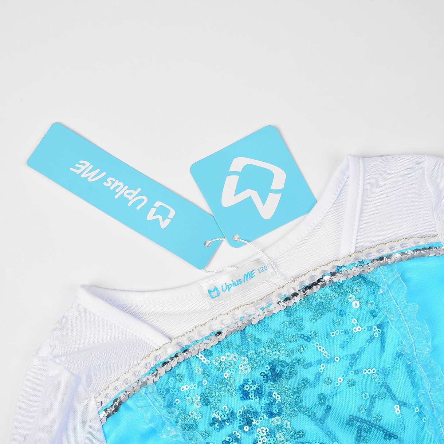 Uplus ME Light Up Princess Dress Girls Elsa Costume Dress Kids Halloween Birthday Christmas Party Dress Up Outfit (7-8Y/150)