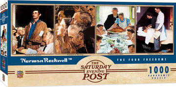Masterpieces 1000 Piece Jigsaw Puzzle For Adults, Family, Or Youth- The Four Freedoms By Norman Rockwell - 13'X39'