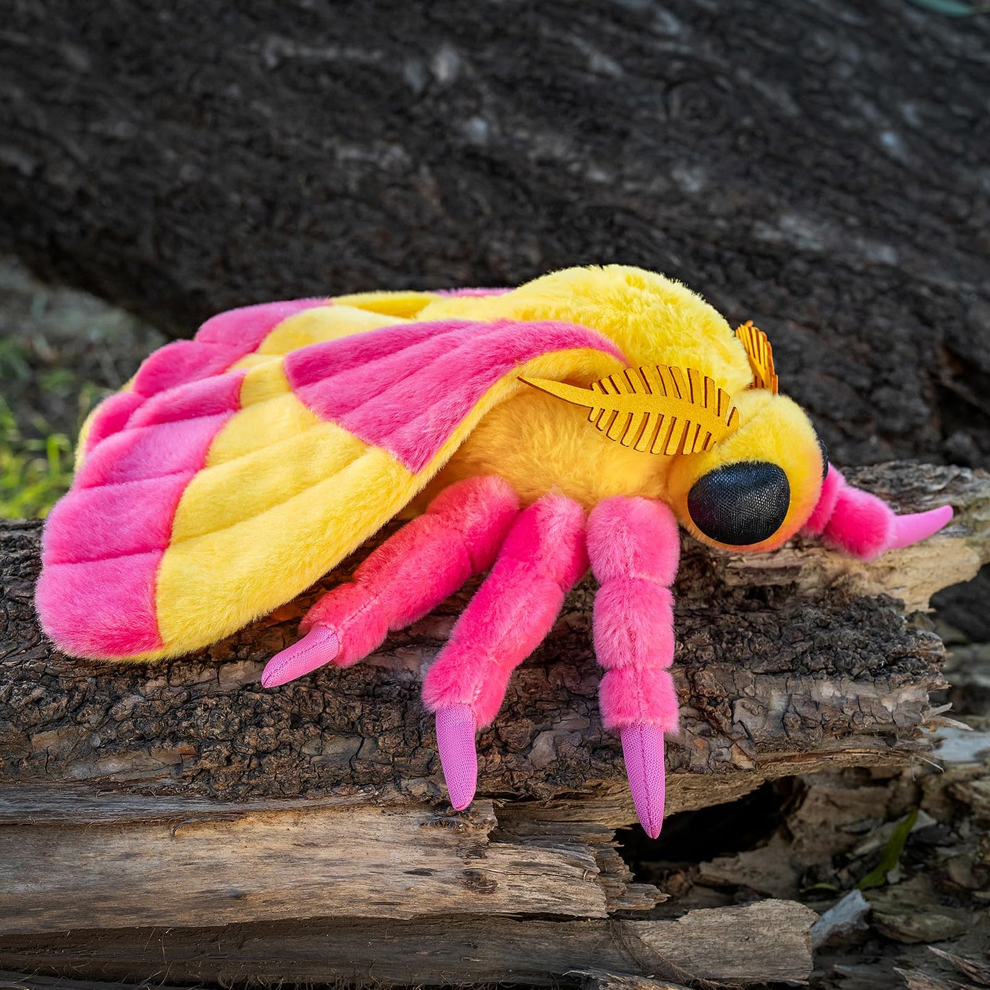 ZHONGXIN MADE Rosy Maple Moth Plush Toy - Realistic 11in Soft Pink Wings, Polyester