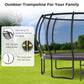 Tatub 14Ft Trampoline For Kids And Adults, Outdoor Recreational Trampolines With Basketball Hoop & Enclosure Net, Curved Poles,