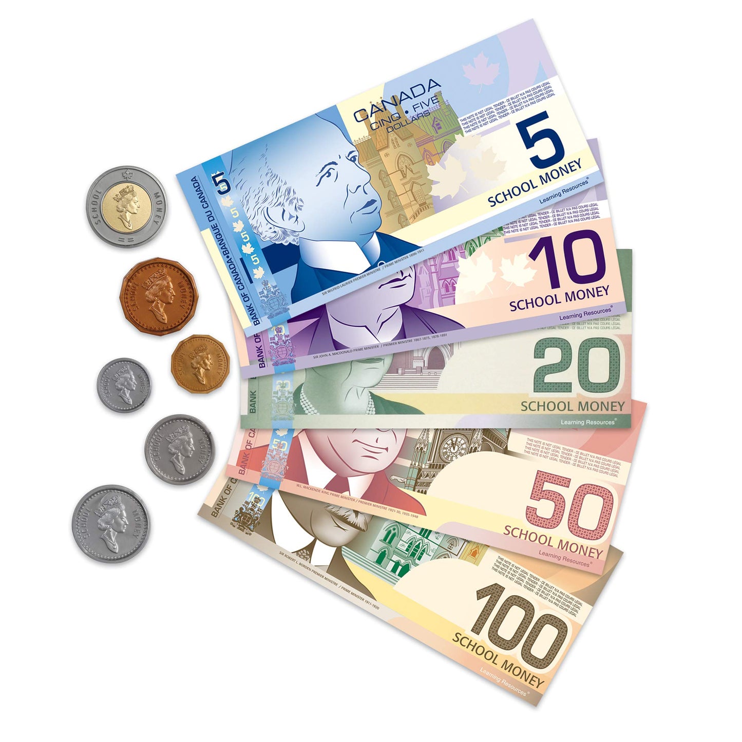 Learning Resources Canadian Currency-X-Change, Pretend Play Money For Kids, Develops Sorting And Money Skills, 211 Pieces, Ages