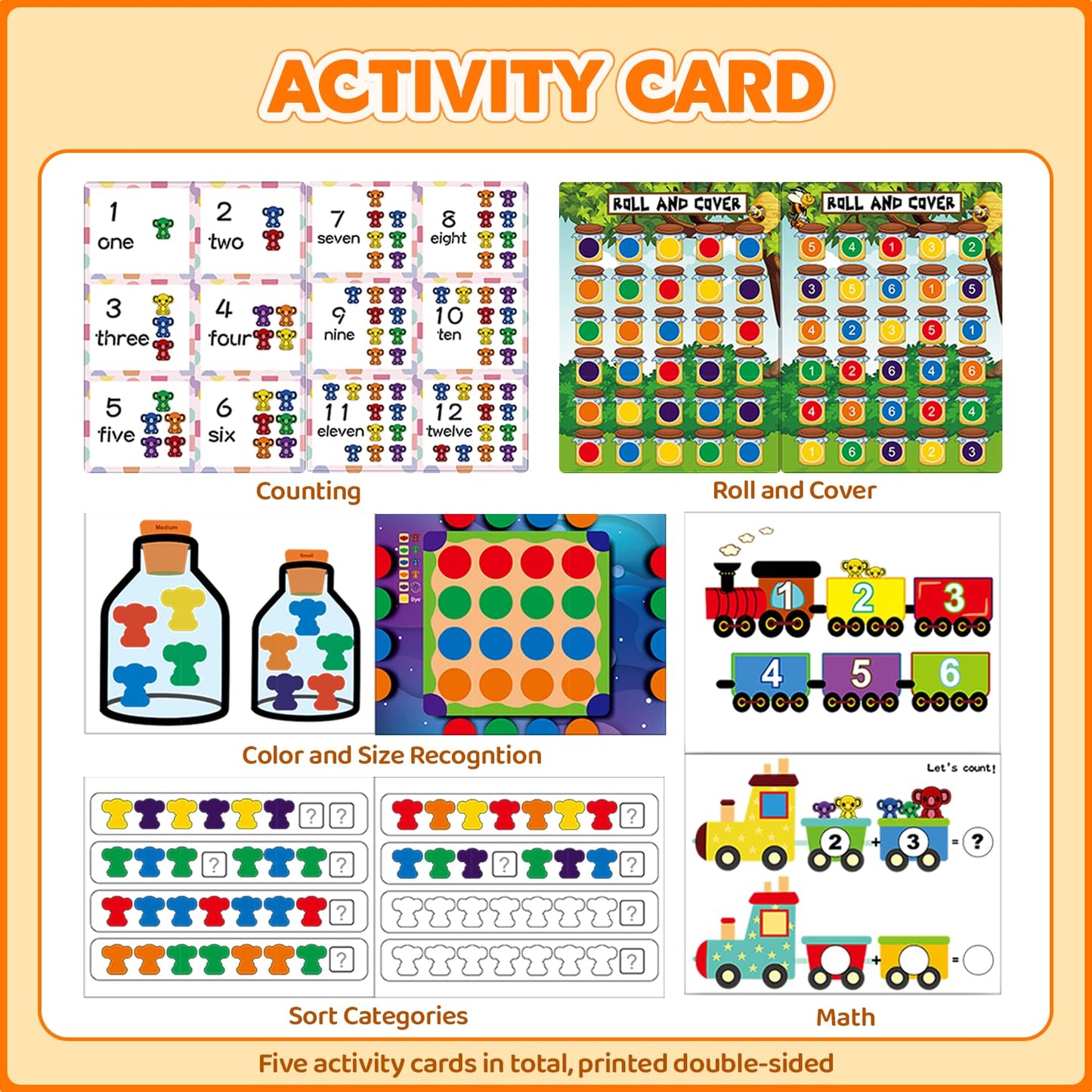 Pairez Toys Counting Toys For Kids, Animal Koala Counters W/Activity Cards For Playing Snakes And Ladders, Ludo Board Games, Mat