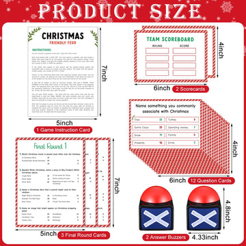 Syhood Mother'S Day Friendly Feud Game With Answer Buzzer, Mothers Day Feud Party Game, Patriotic Independence Day July 4Th Fun Family Trivia Quiz Night For Party Office Adult Groups(Christmas)