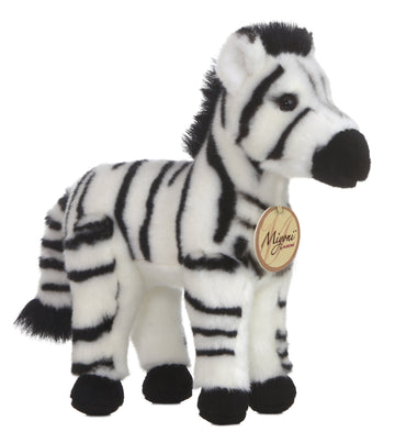 Aurora® Adorable Miyoni® Zebra Stuffed Animal - Lifelike Detail - Cherished Companionship - White 11 Inches