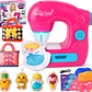 TUZT Mini Sewing Machine Toy Kit for Kids Beginners, 22pcs Portable Electric Sewing Machine with Sewing Kit, Light and Finger Gu