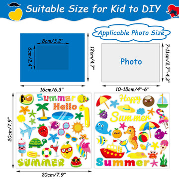 Chiazllta 30 Pcs Summer Craft Kits For Preschool Kids First Day Of School Diy Paper Picture Frame Craft Art Craft Kindergarten H