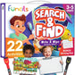 Funcils Search And Find For Kids & Toddlers - Preschool Learning Activity Book, Art And Craft Supplies, Seek Find Games, Birthday Gifts For Girls & Boys, Educational Toys For Ages 3, 4, 5, 6 Year Old