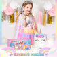 Dolnow Princess Dress Up Clothes For Little Girl, Light Up Princess Dresses Princess Cape With Crown Wand Toys For 3-6 Girls