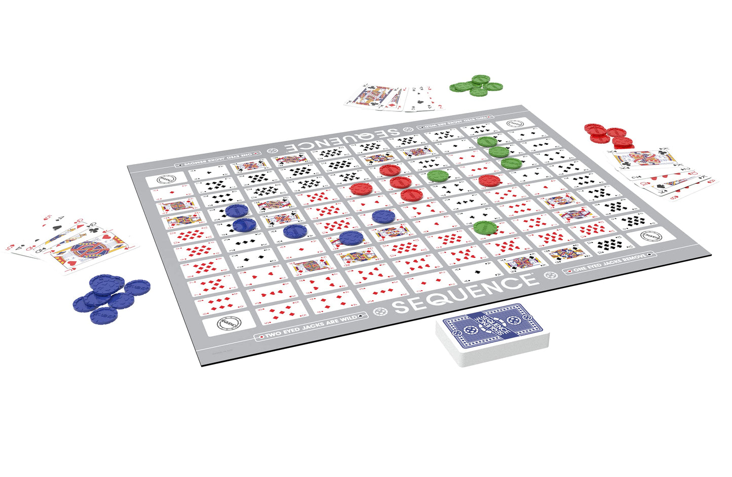 Sequence- Original Sequence Game With Folding Board, Cards And Chips By Jax ( Packaging May Vary ) White, 10.3 X 8.1 X 2.31