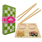 Project Genius: Sushi Checkers - Game & Sushi Making Set, Folding Bamboo Game Board, 24 Checkers & Chopsticks Set, Adults & Kids