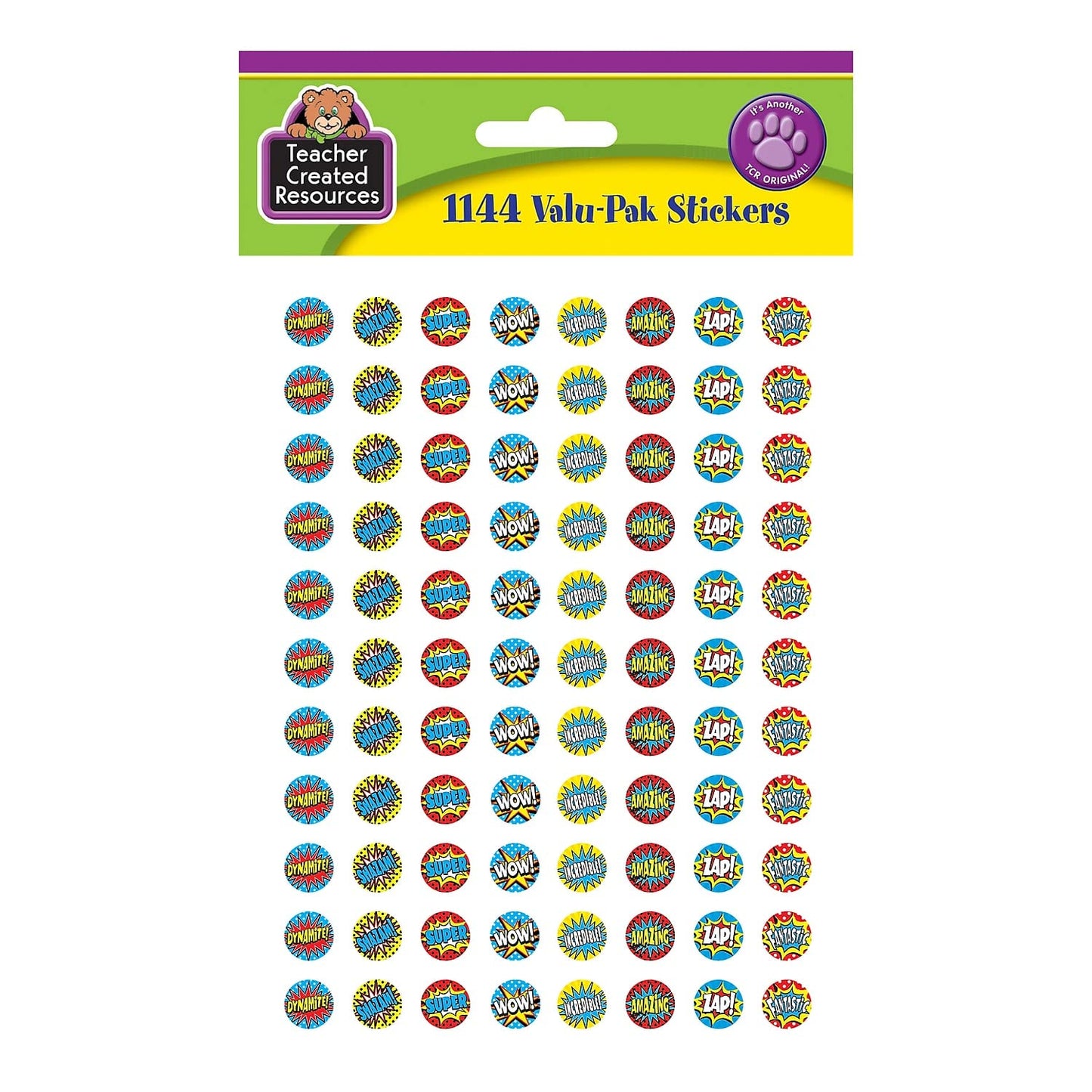 Teacher Created Resources Superhero Mini Stickers Valu-Pak, 1144 Per Pack, 6 Packs
