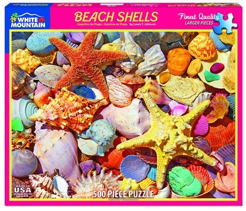 White Mountain Puzzles Beach Shells - 500 Piece Jigsaw Puzzle