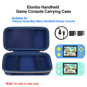 Elonbo Carrying Case for TEBIYOU/ Great Boy/ Beico Handheld Game Console Retro Video Games  Portable Gaming Player Travel Storage Cover  Mini Arcade Electronic Toy Holder Bag  Blue+Blue