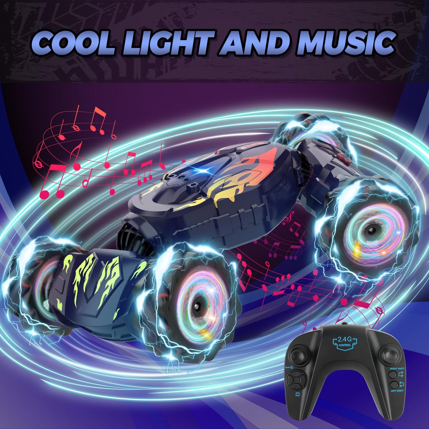 Nitigo Gesture RC Car Hand Controlled RC Car Toys Gifts for Boys Kids 6-12, 2.4GHz 360 Rotation 4WD Gesture Sensing RC Stunt Car