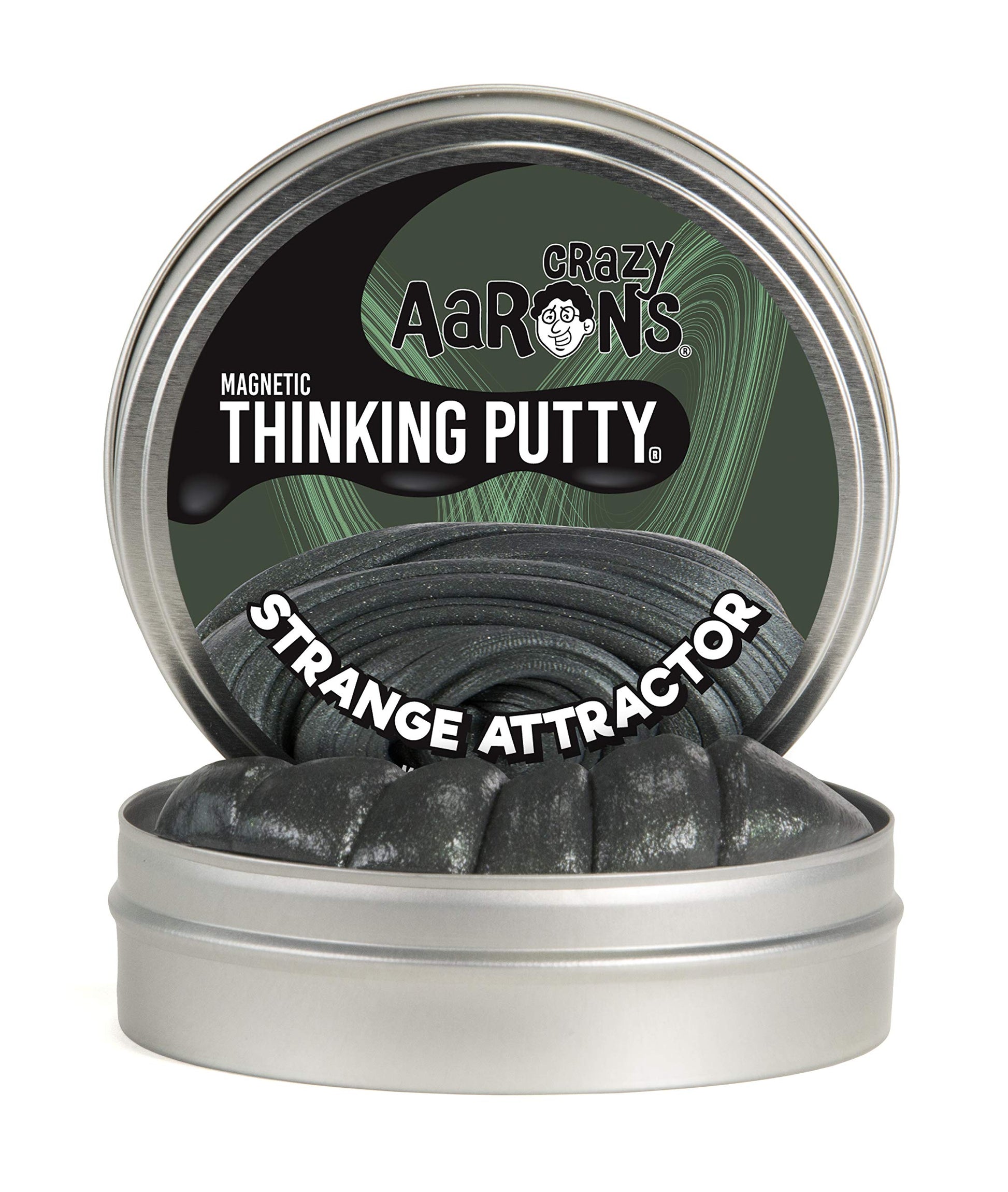 Crazy Aarons Thinking Putty 4 Tin - Strange Attractor - Magnetic Putty with Memory Effect, Soft Texture - Never Dries Out
