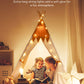 Besrey Toddler Teepee With Padded Mat And Lights, Play Tent For Kids Indoor, Baby Tipee Tent, Large Canvas Childrens Teepee, White Toddler Teepee, Gift For Boys And Girls (Yellow+White)