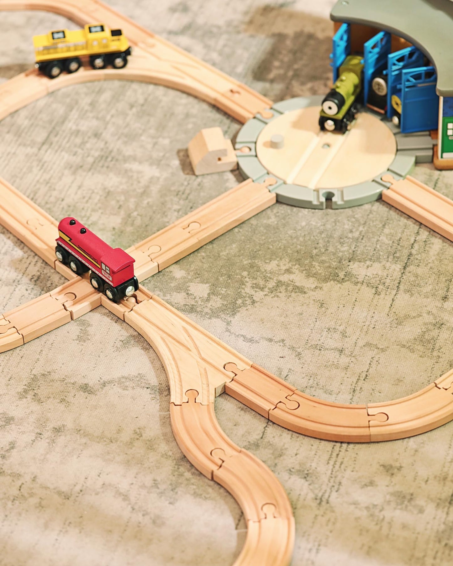 Sainsmart Jr. Wooden Train Track 24Pcs, Track Expansion Compatible With All Major Brands Toddler Railway Toy Train Set Boys Trai