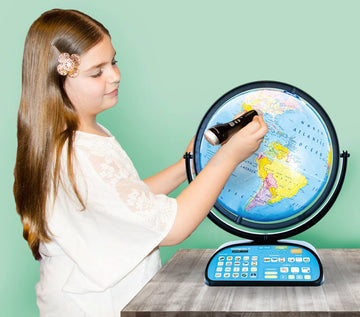 Replogle Globe For Children Interactive 12 Inch Talking World Globe With Stand,Learning Educational Toy4Kids For Classroom Kids Ages 4-8 & Decor