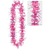Deluxe Pink Tinsel Plastic Lei - 40'' (1 Pc) - Perfect For Tropical Hawaiian Luaus, Beach Parties & Festivals