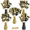 Turypaty Black Gold 40Th Birthday Table Centerpieces Decorations For Men Women, Vintage 1984 Happy 40Th Birthday Table Toppers P