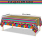 3 Pieces Mexican Fiesta Party Supplies Mexican Theme Tablecloths Cinco De Mayo Table Covers Mexican Floral Stripes Tablecover fo