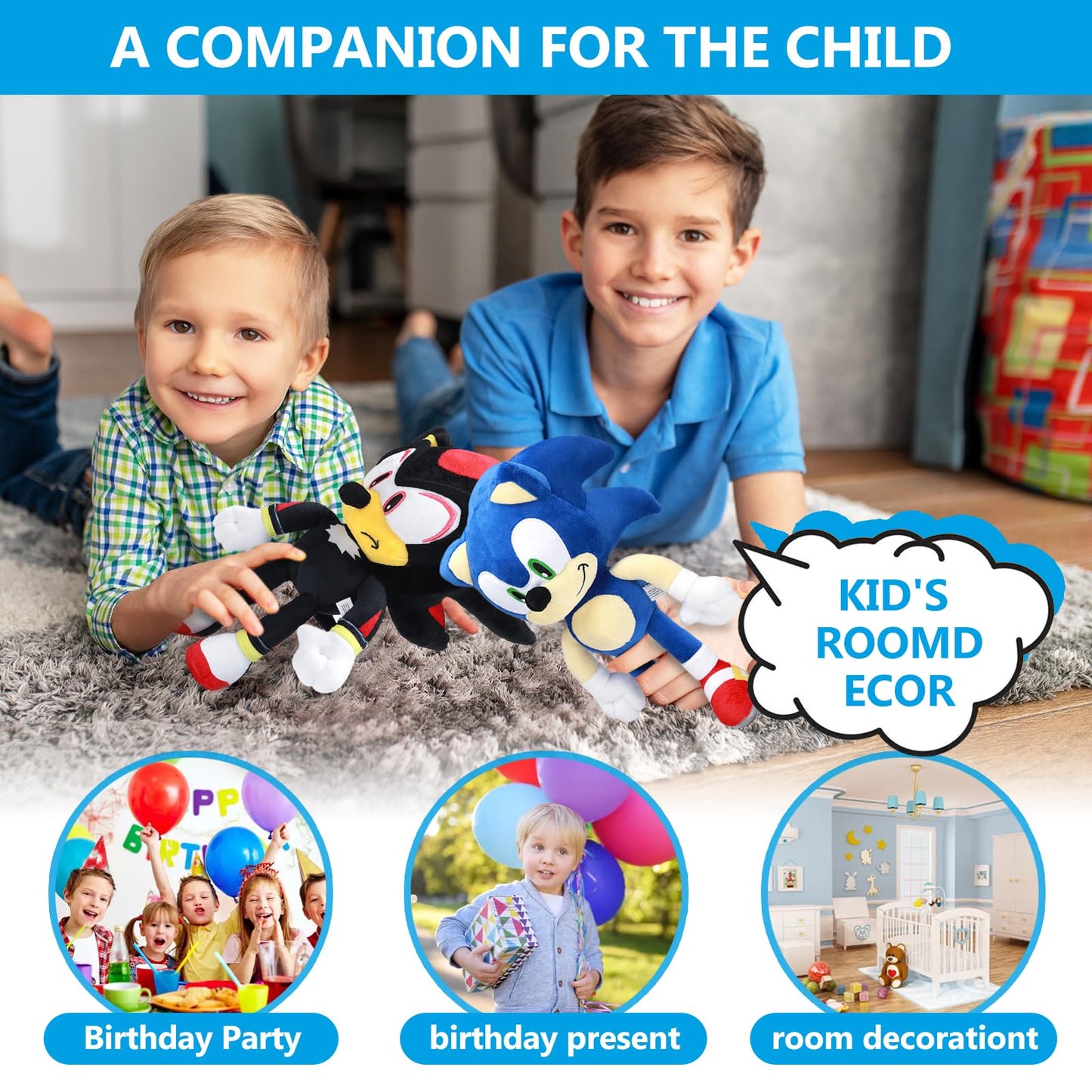 4 Pcs Sonic Plush Toys, Hedgehog 3 Movie Plushies Toys For Kids Christmas Birthdays And Gifts For Fans, The Super Hedgehog Shado