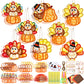 Motipuns 24 Sets Thanksgiving Turkey Ornaments Crafts Turkey Paper Suncatchers Thanksgiving Fall DIY Kit Pumpkin Crafts Decorati