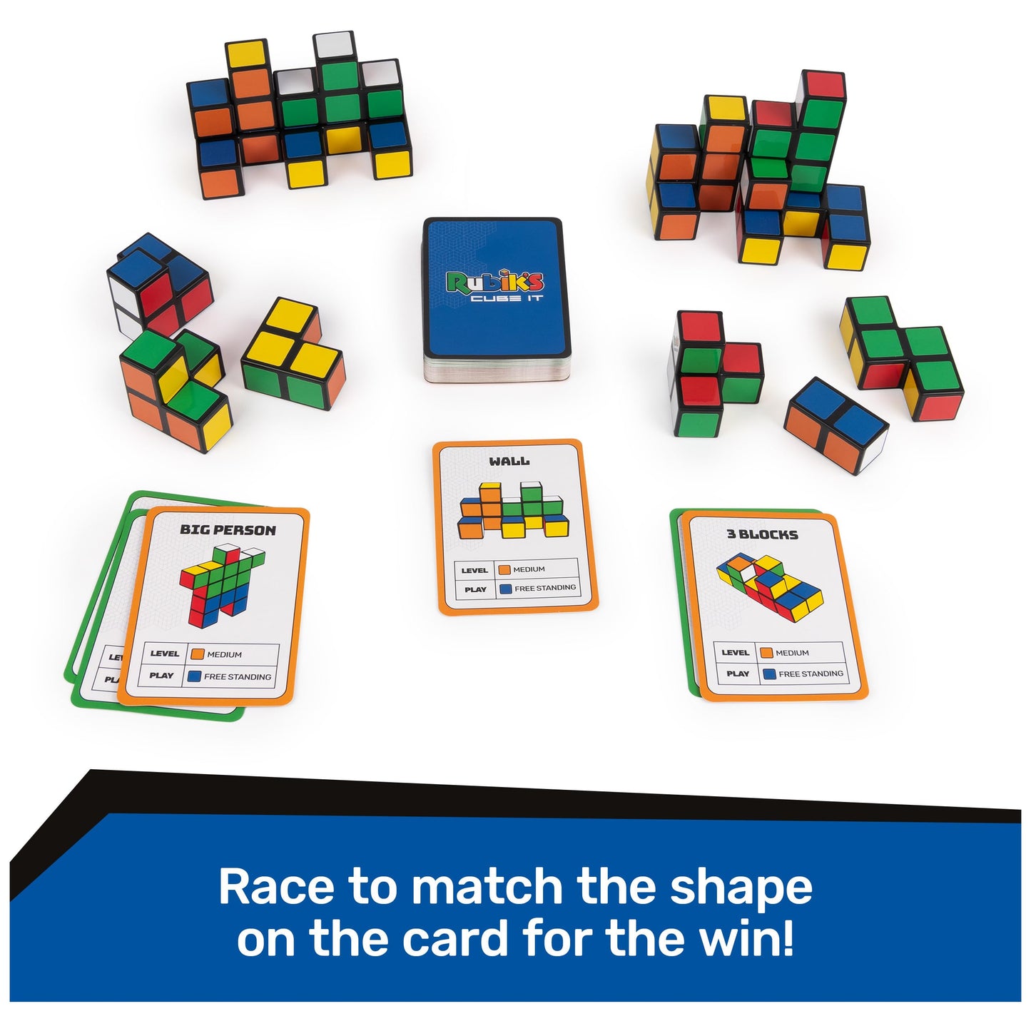 Rubik's Cube 3D Puzzle Game - 2-Player Fidget Toy, Travel Activity Cube, Plastic, Cube It, Model 6063266, Ages 7+
