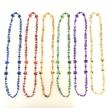 Robbstark 12 Pcs Happy Birthday Bead Necklace Party Gift Supplies