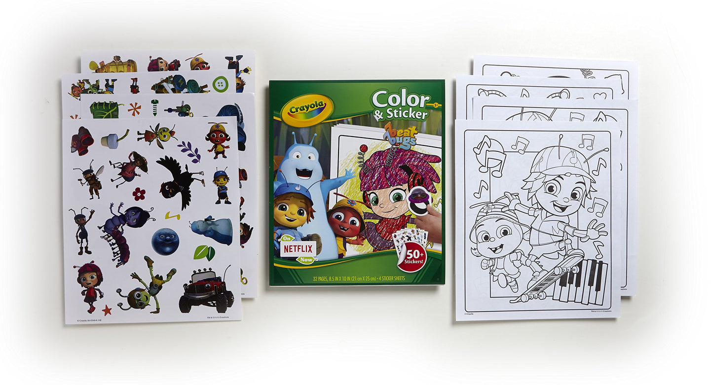 Crayola Beat Bugs Color & Sticker Book, Gift for Kids, Age 3, 4, 5, 6