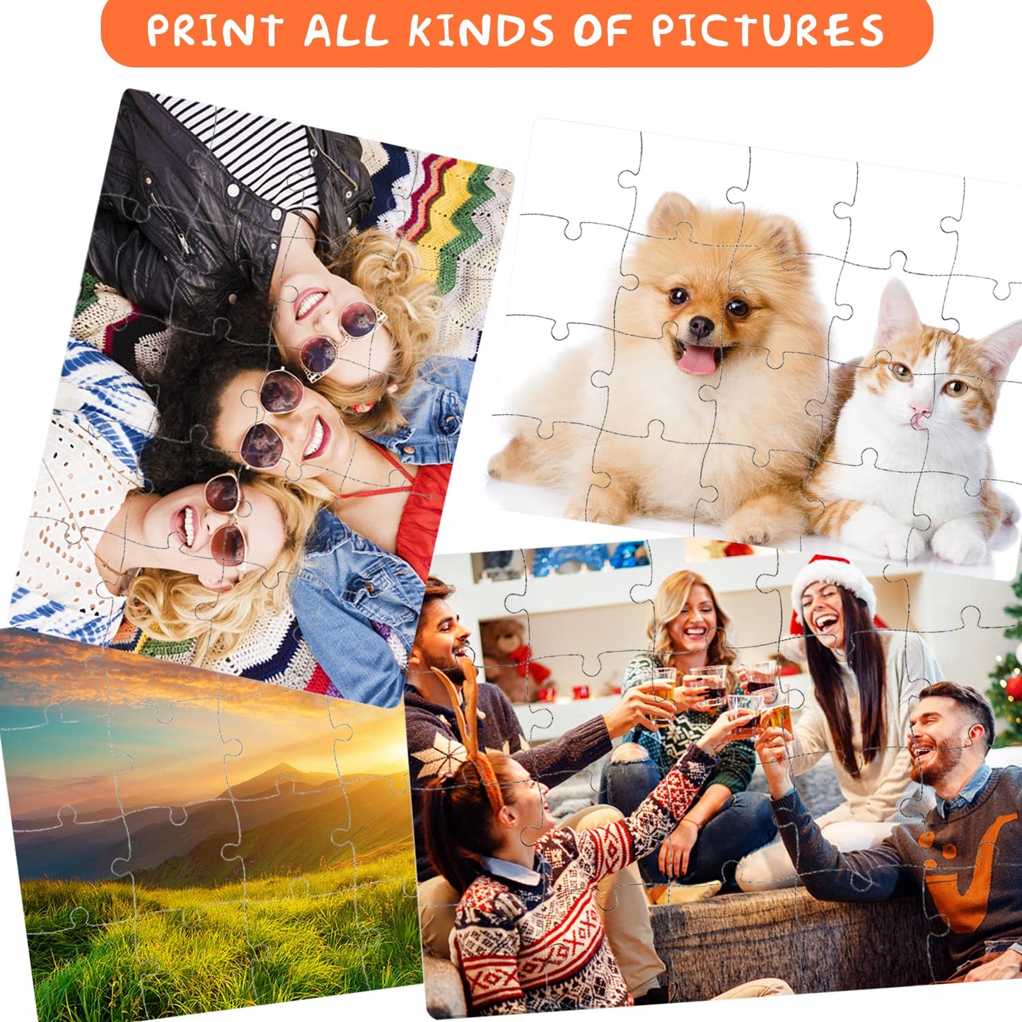 12 Sets Blank White Jigsaw Puzzles,Sublimation Puzzle Craft,White Diy Custom Puzzle For Heat Press Thermal Transfer Puzzle Craft(A5-20 Style)