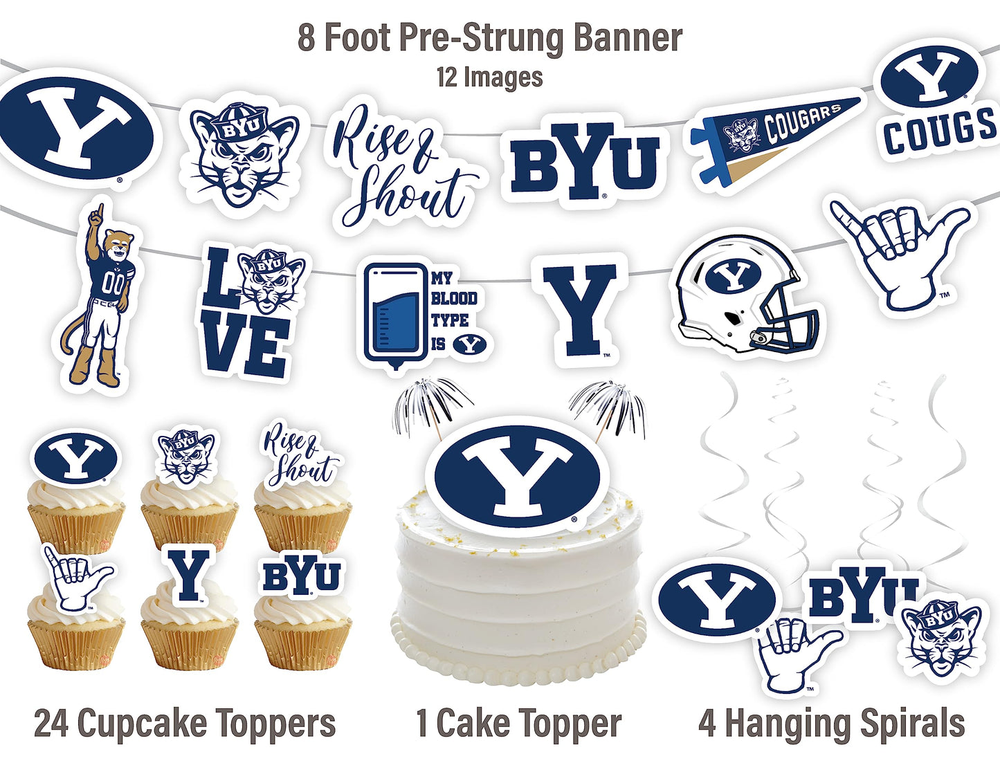 Byu Party Supplies (42 Pieces) For Byu Graduation, Tailgating And Birthday Party Decorations With Brigham Young University Couga