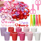 Arrowbash 230 Pcs Valentine Fine Motor Skills Toys Sensory Bin Filler Includes 5 Style 214 Acrylic Gems 4 Tweezers 2 Scissors Cl