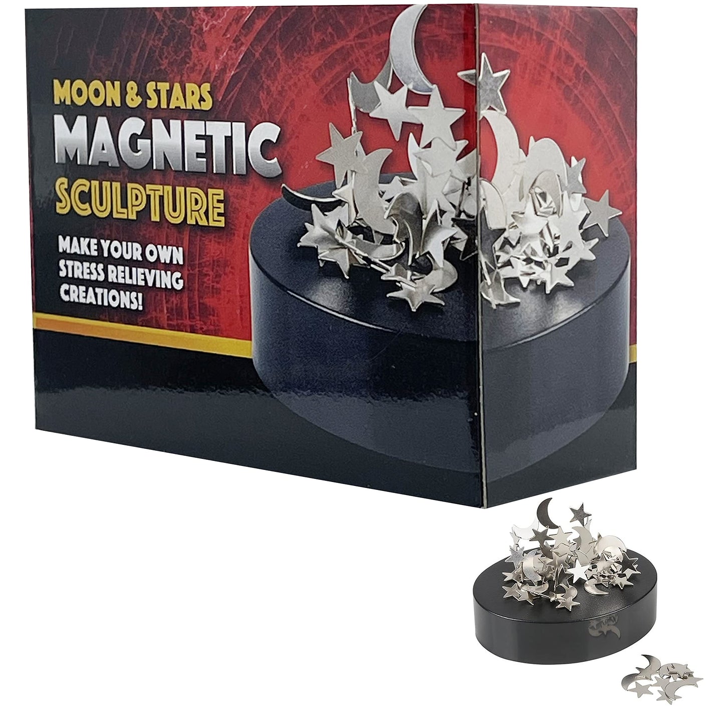 The Dreidel Company Magnetic Sculpture Building Blocks  Create Your Own Masterpiece  Development and Stress Relief  3.5 Inch (Moon & Stars)