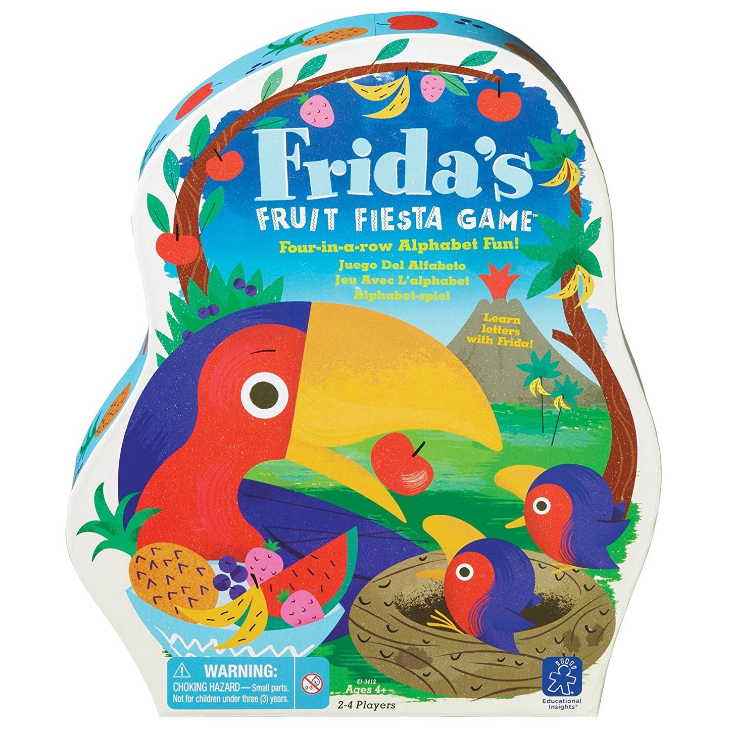 Educational Insights Frida's Fruit Fiesta Alphabet Game, Letter Recognition Board Game for Ages 4+, Multicolor, Model EI-3412