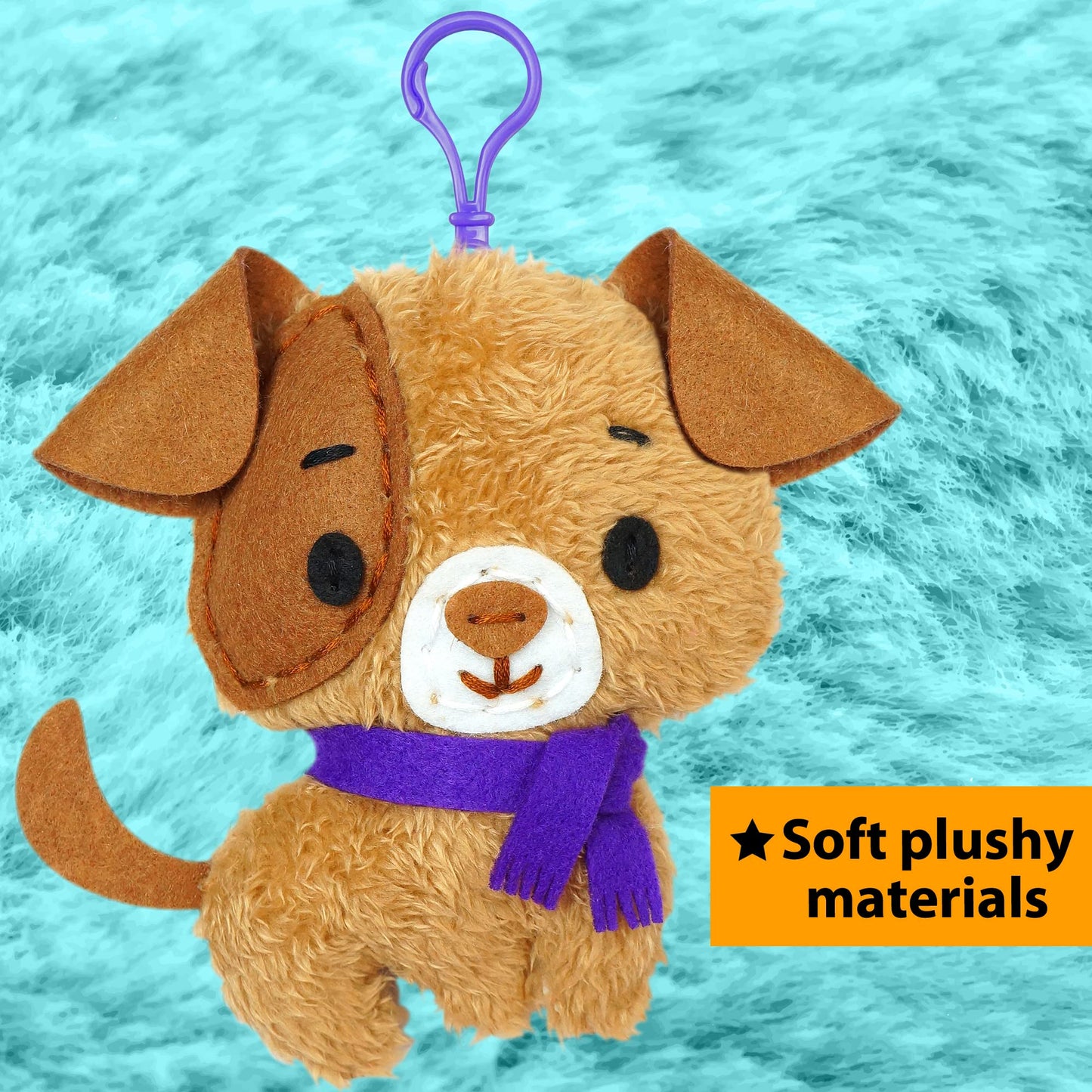 KRAFUN Unicorn Sewing Keyring Kit for Kids Age 7 8 9 10 11 12 Learn Art & Craft, Includes 6 Stuffed Animal Bear, Dog, Rabbit, Ra