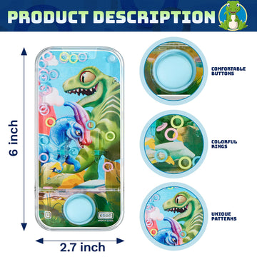 Chalyna 4 Pcs Handheld Water Games Water Ring Toys Multi Color Ring Toss Game Without Water Road Trip Toys Birthday Gift For Kids Party Favors Bag Fillers Pastime(Animal Style)