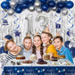13Th Birthday Decorations For Boys And Girls Blue Silver, Happy 13Th Birthday Decorations Banner Birthday Balloons Number 13 Tab