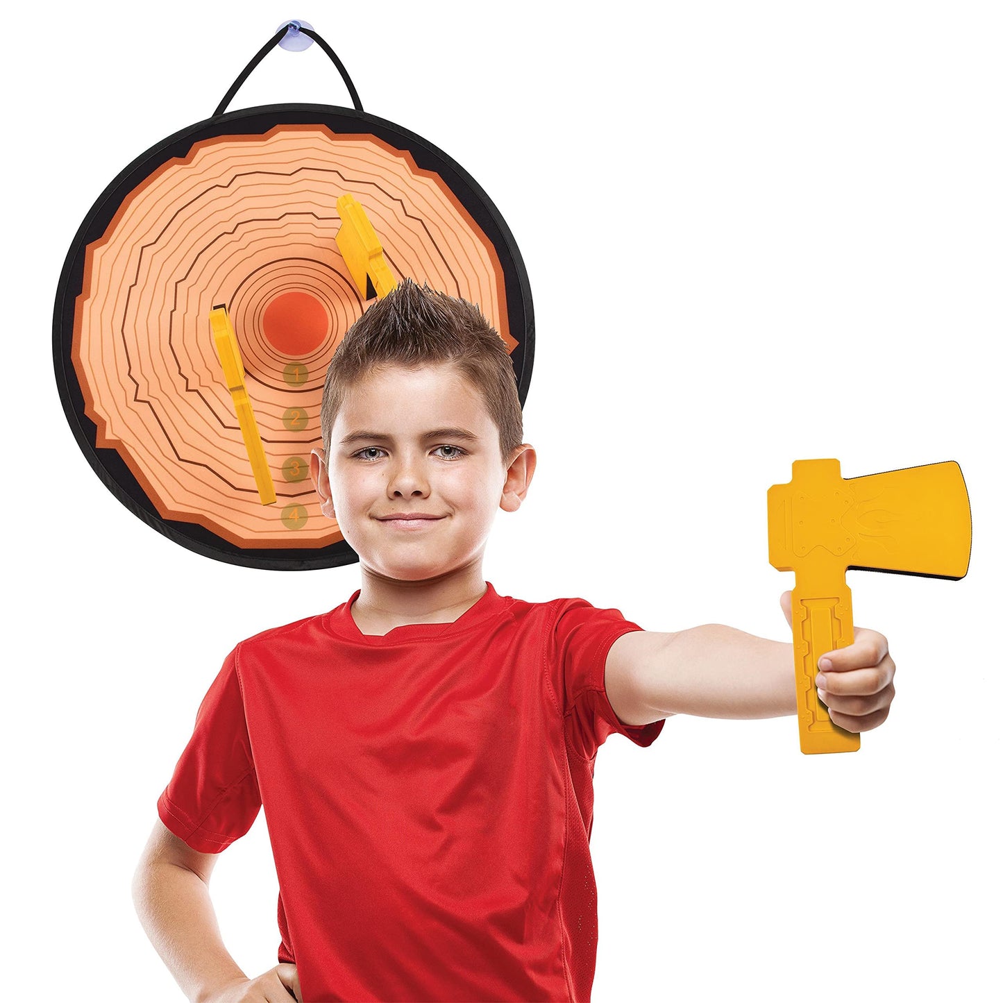MinnARK Sports MinnARK Foam Axe Toss: Foam Axe tossing Game for Kids/Families - Includes Two Lightweight Axes with Easy Stick Target