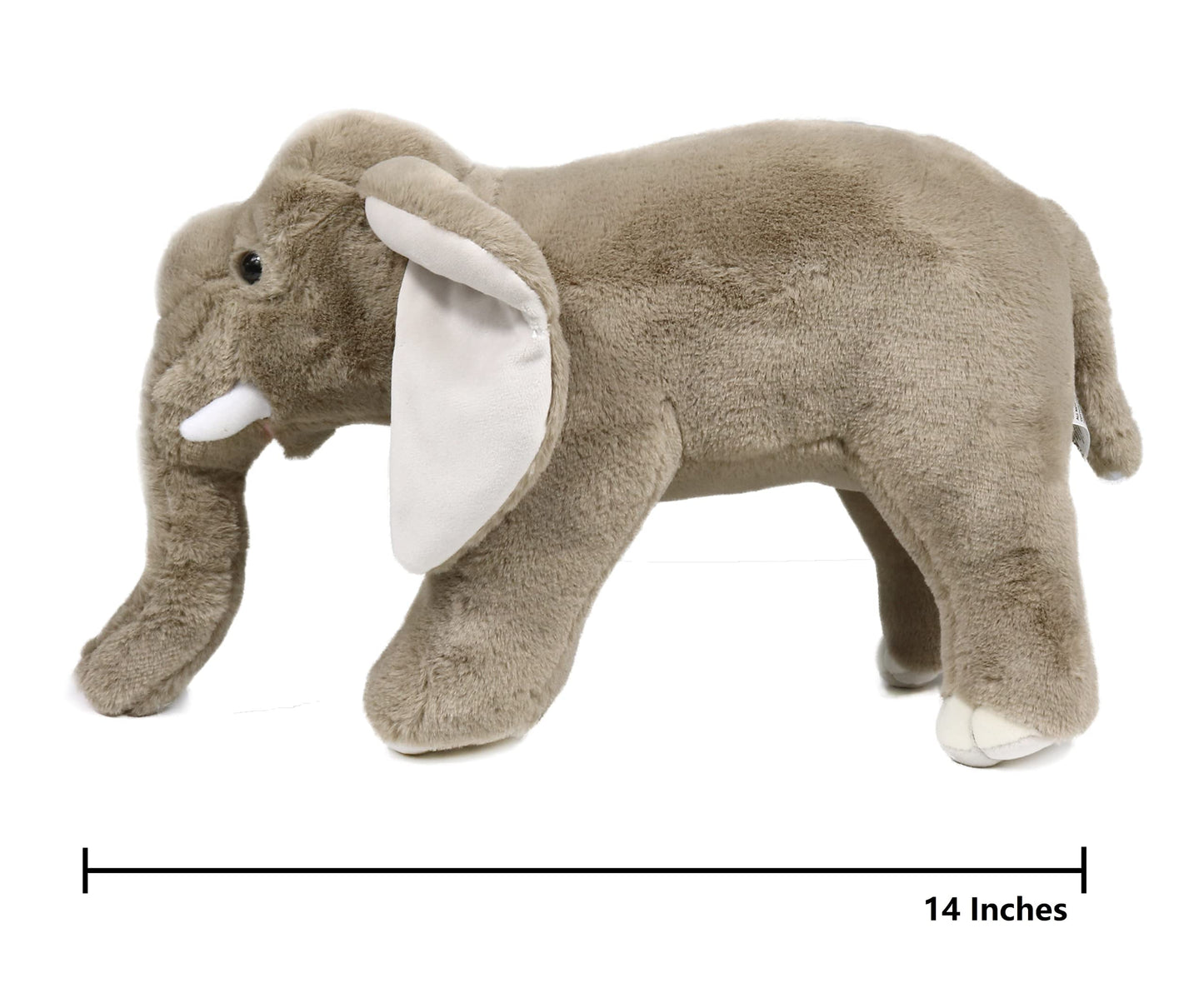 Ice King Bear Wild Animal Stuffed Animals Zoo Family Plush Toy (Elephant 14 Inches)